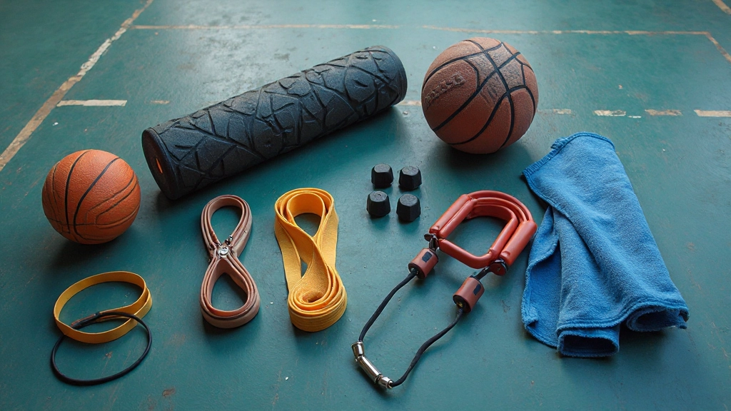 معدات استشفاء متقدمة تشمل أسطوانة فوم رول وأدوات تدليك متخصصة