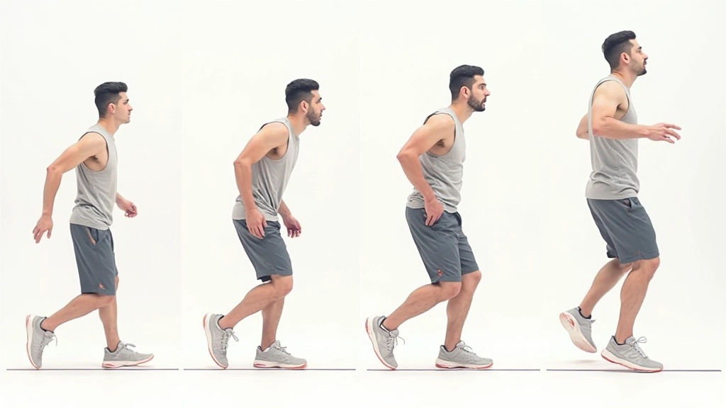 صور توضيحية متسلسلة تعرض المراحل الأربع لتنفيذ القفزة العالية من الجانب